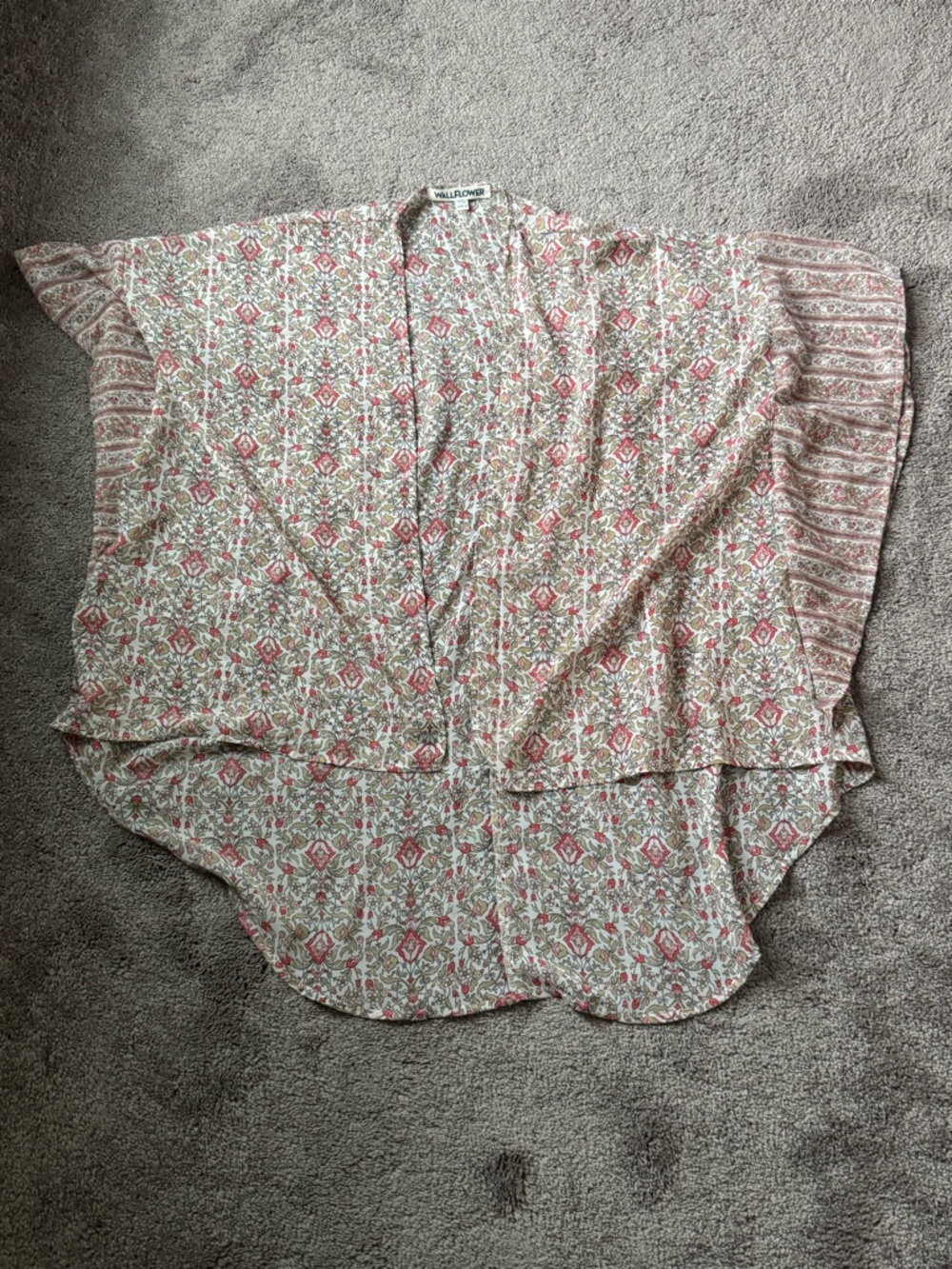 Wallflower Floral Ruffle Sleeve Shawl Boho Cottagecore SIZE XS